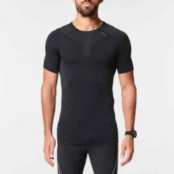 T-shirt Running Respirant Homme - KIPRUN SKINCARE NOIR