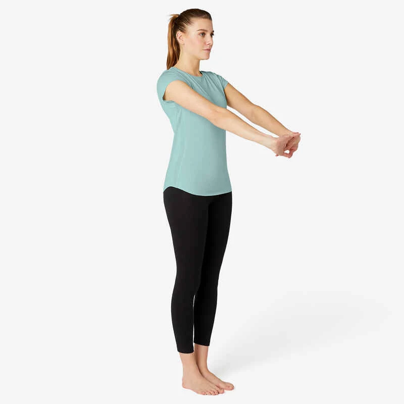 T-shirt Sport Pilates Gym Douce Femme 520 Vert 2 T-shirt Sport Pilates Gym Douce Femme 520 Vert – Image 2