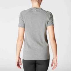 T-SHIRT YOGA DYNAMIQUE FEMME SANS COUTURES GRIS CHINE -Magasin De Vêtements De Sport t shirt yoga dynamique femme sans coutures gris chine 3