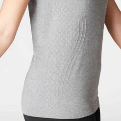 T-SHIRT YOGA DYNAMIQUE FEMME SANS COUTURES GRIS CHINE -Magasin De Vêtements De Sport t shirt yoga dynamique femme sans coutures gris chine 5