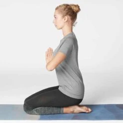 T-SHIRT YOGA DYNAMIQUE FEMME SANS COUTURES GRIS CHINE -Magasin De Vêtements De Sport t shirt yoga dynamique femme sans coutures gris chine 8