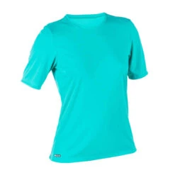 TEE SHIRT ANTI UV FEMME MANCHES COURTES SURF MALOU TURQUOISE -Magasin De Vêtements De Sport tee shirt anti uv surf malou manches courtes femme rose corail 2