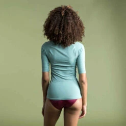 Tee Shirt Anti Uv Surf Top 100 Manches Courtes Femme Kaki Clair -Magasin De Vêtements De Sport tee shirt anti uv surf top 100 manches courtes femme rose 5