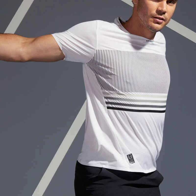 Artengo TEE SHIRT DE TENNIS HOMME TTS 900 LIGHT BLANC NOIR 7 Artengo TEE SHIRT DE TENNIS HOMME TTS 900 LIGHT BLANC NOIR – Image 7
