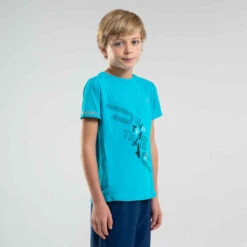 Decathlon Tee Shirt Enfant D'athlétisme AT 300 Turquoise -Magasin De Vêtements De Sport tee shirt enfant d athletisme at 300 violet 3