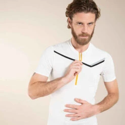 TEE SHIRT DE TRAIL RUNNING MANCHES COURTES ZIP HOMME BLANC -Magasin De Vêtements De Sport tee shirt manches courtes trail running noir homme 3