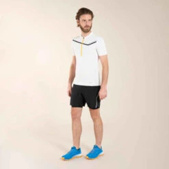TEE SHIRT DE TRAIL RUNNING MANCHES COURTES ZIP HOMME BLANC -Magasin De Vêtements De Sport tee shirt manches courtes trail running noir homme 7