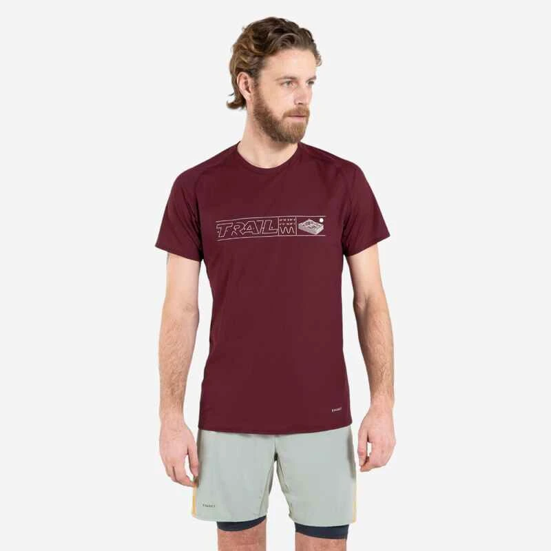 TEE SHIRT DE TRAIL RUNNING MANCHES COURTES GRAPH HOMME BORDEAUX 2 TEE SHIRT DE TRAIL RUNNING MANCHES COURTES GRAPH HOMME BORDEAUX – Image 2
