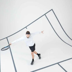 Artengo Sweat De Tennis Manches Longues Homme - Thermic 1/2 ZIP Gris Clair -Magasin De Vêtements De Sport tee shirt manches longues de tennis tsw th 1slash2 zip marine bleu 6