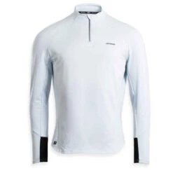 Artengo Sweat De Tennis Manches Longues Homme - Thermic 1/2 ZIP Gris Clair -Magasin De Vêtements De Sport tee shirt manches longues de tennis tsw th 1slash2 zip marine bleu 7