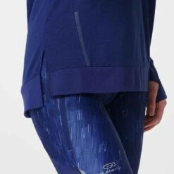 Kalenji T-SHIRT MANCHES LONGUES FEMME DE RUNNING RUN DRY+ BLEU 13 Kalenji T-SHIRT MANCHES LONGUES FEMME DE RUNNING RUN DRY+ BLEU -Magasin De Vêtements De Sport tee shirt manches longues running run dry feel gris carbone femme 3