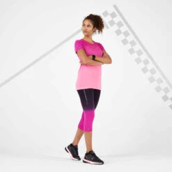 TEE SHIRT RUNNING FEMME RESPIRANT KIPRUN CARE ROUGE -Magasin De Vêtements De Sport tee shirt running femme respirant kiprun care corail 5