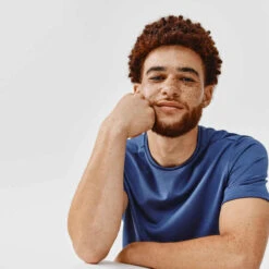 Kalenji T-shirt Running Respirant Homme - Dry Bleu Ardoise -Magasin De Vêtements De Sport tee shirt running run dry rouge cerise fluo homme 3