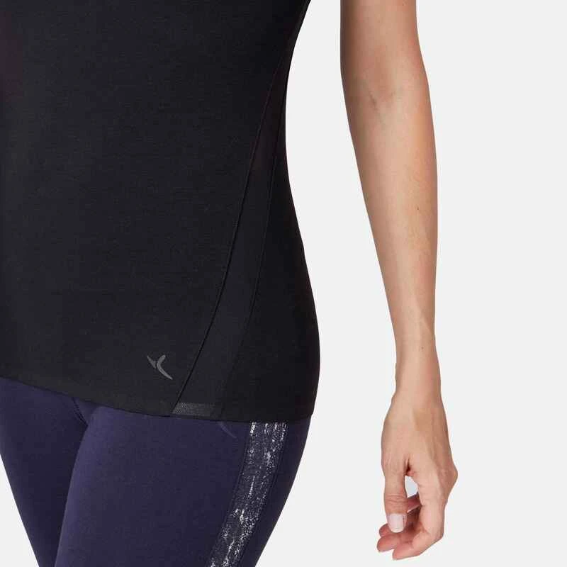 T-Shirt 530 Dévoré Pilates Gym Douce Femme Noir 8 T-Shirt 530 Dévoré Pilates Gym Douce Femme Noir – Image 8