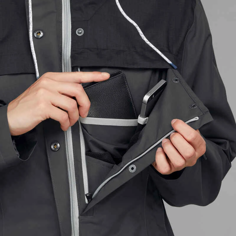 Veste 3en1 Imperméable Confort 0°C De Trek Voyage - TRAVEL 100 Gris Foncé-femme 10 Veste 3en1 Imperméable Confort 0°C De Trek Voyage - TRAVEL 100 Gris Foncé-femme – Image 10