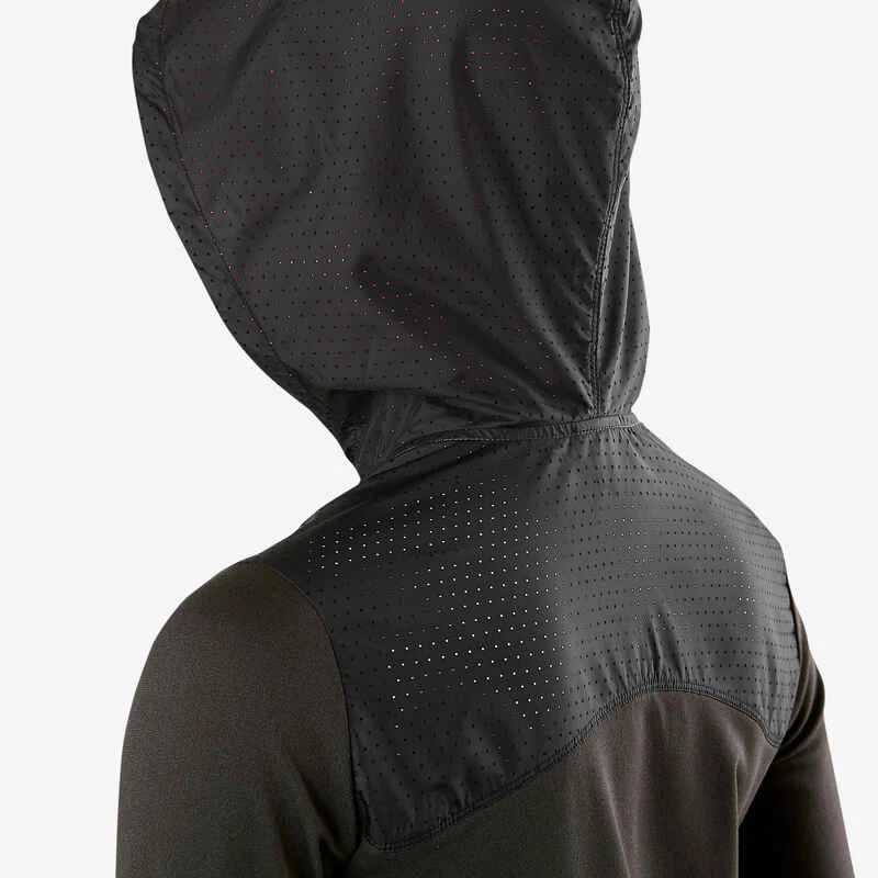Veste Capuche Chaude, Respirante S900 Fille GYM ENFANT Gris Chiné Foncé 5 Veste Capuche Chaude, Respirante S900 Fille GYM ENFANT Gris Chiné Foncé – Image 5