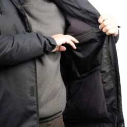 VESTE CHASSE CHAUDE IMPERMEABLE NOIRE 100 -Magasin De Vêtements De Sport veste chasse chaude 100 camouflage woodland vert 7