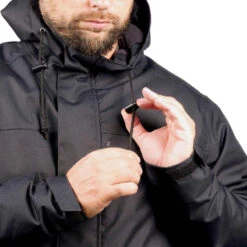 VESTE CHASSE CHAUDE IMPERMEABLE NOIRE 100 -Magasin De Vêtements De Sport veste chasse chaude 100 camouflage woodland vert 9