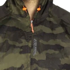 VESTE CHASSE IMPERMÉABLE LEGERE CAMO VERTE 100 -Magasin De Vêtements De Sport veste chasse impermeable legere 100 camo verte 4
