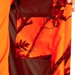 VESTE CHASSE IMPERMÉABLE SILENCIEUSE LIGHT CAMO FLUO 500 -Magasin De Vêtements De Sport veste chasse impermeable silencieuse light camo fluo 500 12