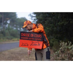 VESTE CHASSE IMPERMÉABLE SILENCIEUSE LIGHT CAMO FLUO 500 -Magasin De Vêtements De Sport veste chasse impermeable silencieuse light camo fluo 500 2