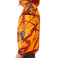 VESTE CHASSE IMPERMÉABLE SILENCIEUSE LIGHT CAMO FLUO 500 -Magasin De Vêtements De Sport veste chasse impermeable silencieuse light camo fluo 500 4