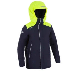 Tribord Veste Chaude Et Imperméable Bateau Sailing 100 Enfant Bleu / Jaune