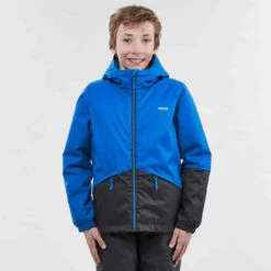 WEDZE VESTE DE SKI ENFANT CHAUDE ET IMPERMEABLE 100 BLEUE -Magasin De Vêtements De Sport veste de ski enfant chaude et impermeable 100 bleue 2