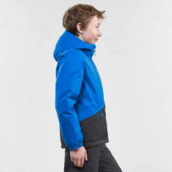 WEDZE VESTE DE SKI ENFANT CHAUDE ET IMPERMEABLE 100 BLEUE -Magasin De Vêtements De Sport veste de ski enfant chaude et impermeable 100 bleue 3