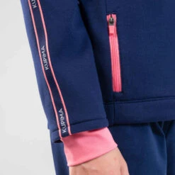 Sweat Zippé Col Montant Chaud Respirant Enfant - S500 Marine Touche De Rose -Magasin De Vêtements De Sport veste de survetement enfant d athletisme at 300 marine rose 10