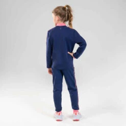 Sweat Zippé Col Montant Chaud Respirant Enfant - S500 Marine Touche De Rose -Magasin De Vêtements De Sport veste de survetement enfant d athletisme at 300 marine rose 5