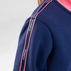 Sweat Zippé Col Montant Chaud Respirant Enfant - S500 Marine Touche De Rose -Magasin De Vêtements De Sport veste de survetement enfant d athletisme at 300 marine rose 6