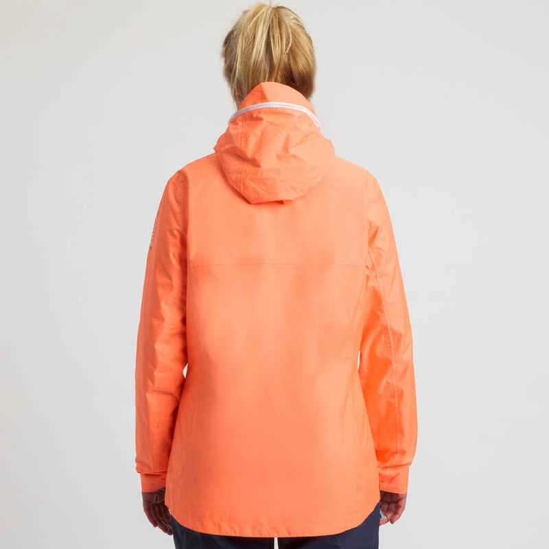 Tribord Veste Imperméable De Voile Femme SAILING 100 Corail Fluo 4 Tribord Veste Imperméable De Voile Femme SAILING 100 Corail Fluo – Image 4