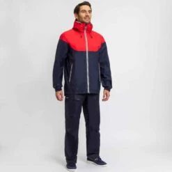 Tribord Veste Imperméable De Voile - Veste De Pluie SAILING 100 Homme Bleu Rouge -Magasin De Vêtements De Sport veste impermeable de voile veste de pluie coupe vent sailing 100 homme navy 2