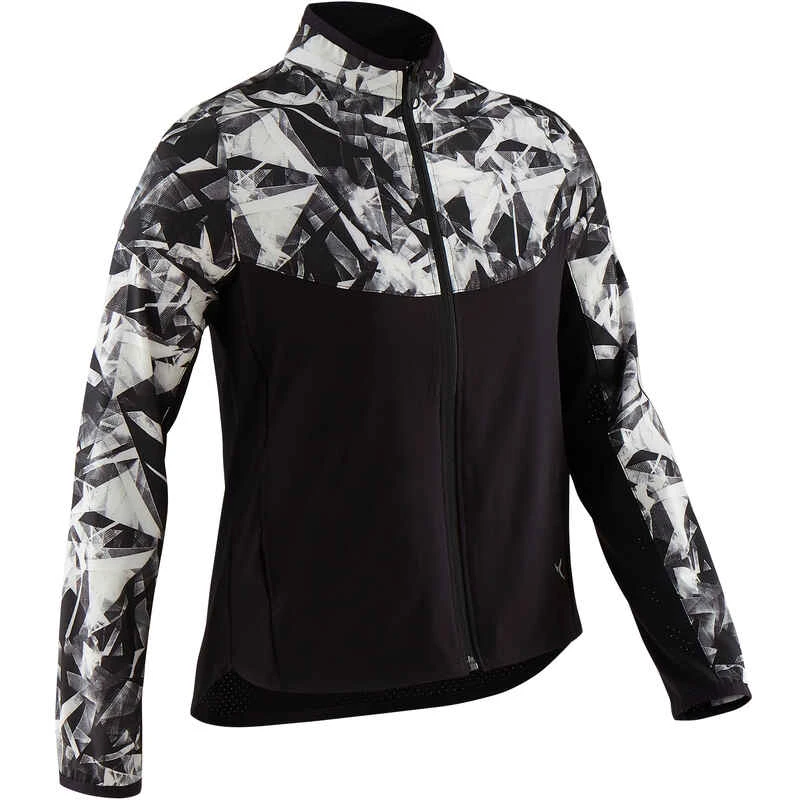 Veste Légère Respirante W500 Fille GYM ENFANT Noir Imprimé 1 Veste Légère Respirante W500 Fille GYM ENFANT Noir Imprimé