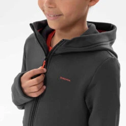 Quechua VESTE POLAIRE DE RANDONNEE - MH500 NOIRE GRISE - ENFANT 7-15 ANS -Magasin De Vêtements De Sport veste polaire de randonnee mh500 noire grise enfant 7 15 ans 6